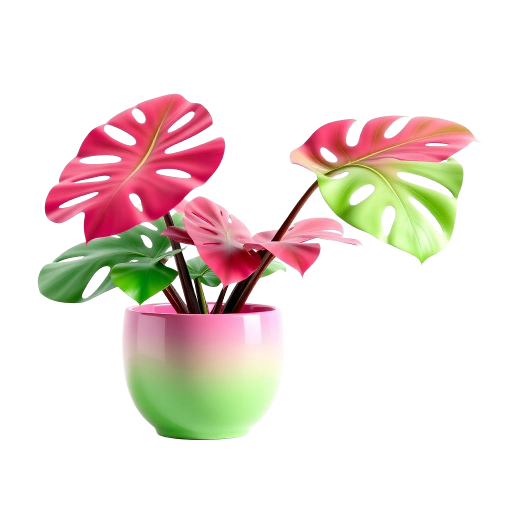 Kleurrijke monstera plant